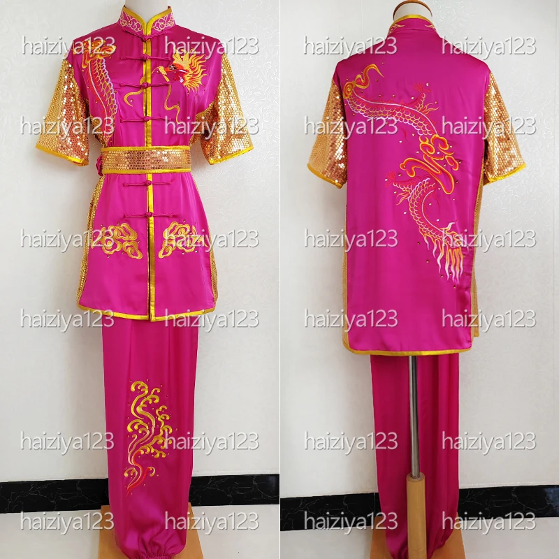 

Униформа для ушу с вышитыми драконами, одежда для кунг-фу, костюм для боевых искусств, наряд для таолу-чанцюань для мужчин, мальчиков, женщин, девочек, детей и взрослых.