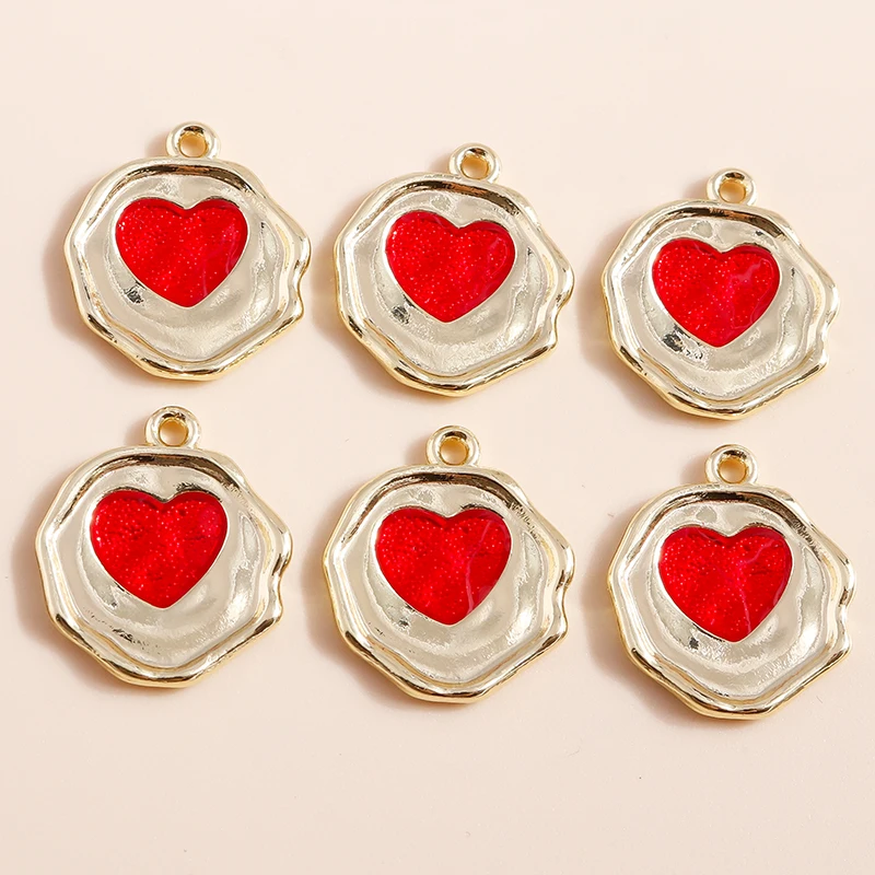 Mix 8 Stück Goldfarbe Herz Mond Sterne Bär Kristall Perlen Charms für DIY Schmuckherstellung Zubehör Anhänger Halskette Ohrringe – Detail 4