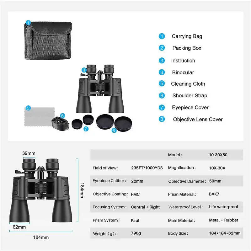 SUMMER SALE High Powered Zoom Binoculars Telescope for Adults, Night Vision/Waterproof Lens Binoculars for Bird Watching Hunting