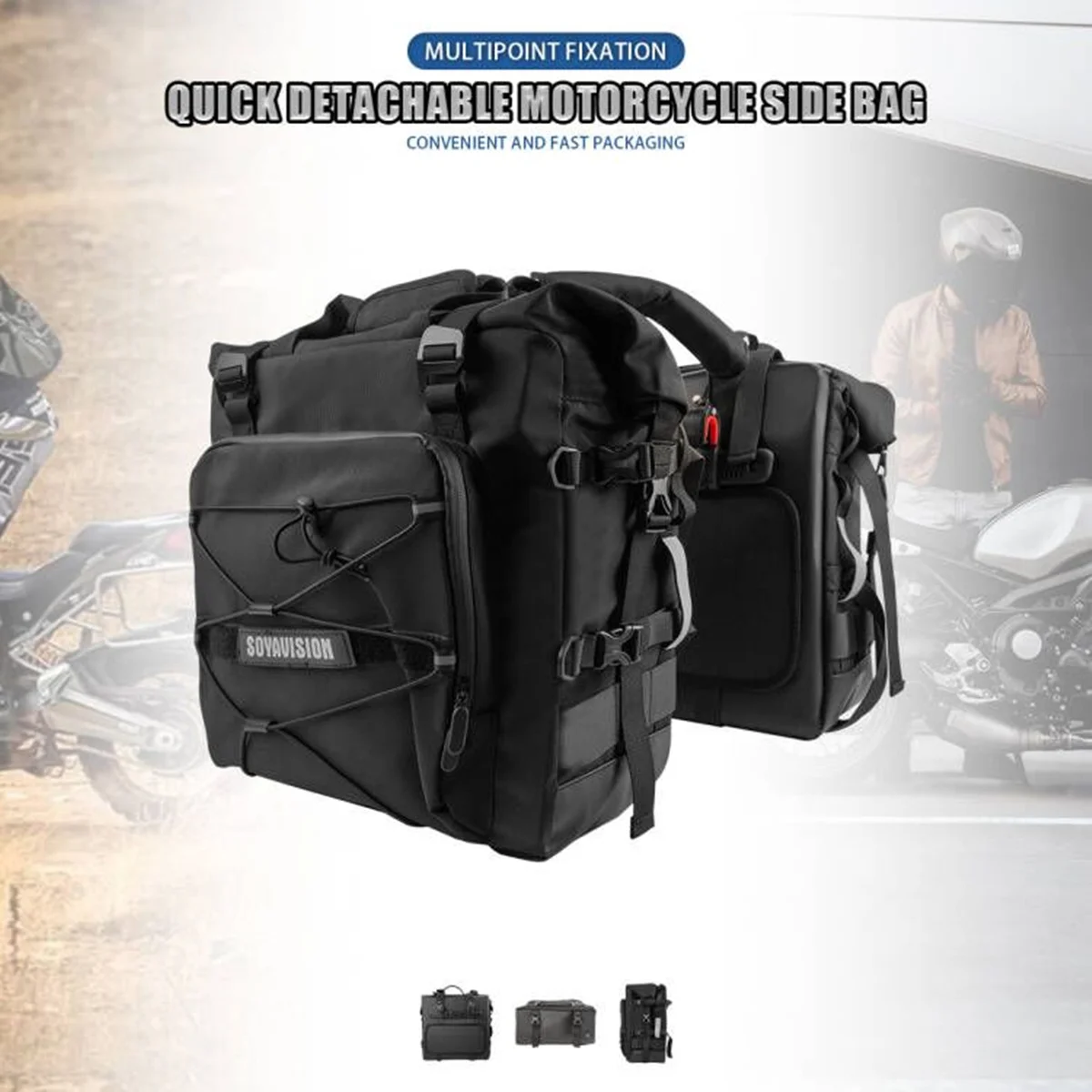 20L Motorcycle Bag Motor Saddlebag Side Universal Motorbike Waterproof Removable Inner Bag Luggage Pannier Accessory