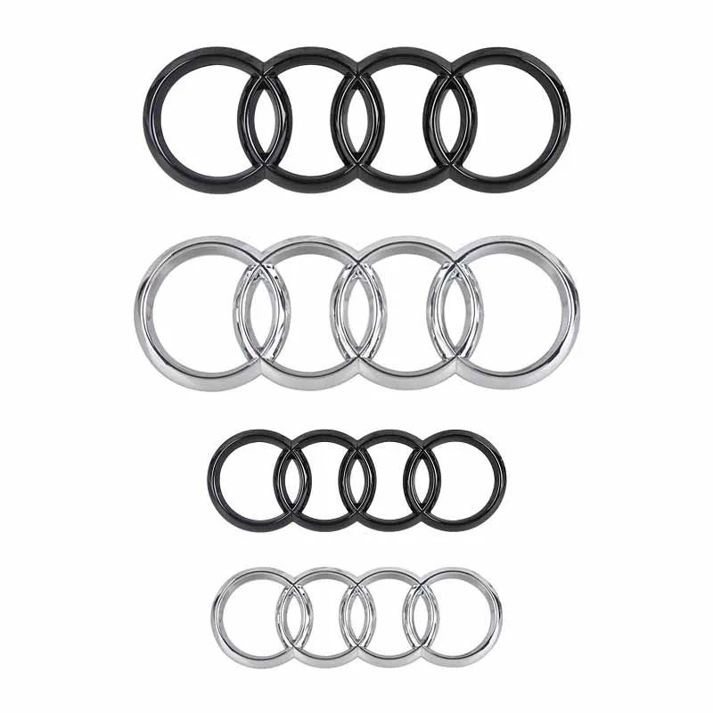 4PCS/set Auto Accessories Suitable For Audi A6 2020-2023 Car Logo 4 Ring Front Grille Badge Rear Luggage Compartment Sticker