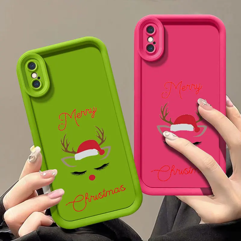 Christmas Fasion Phone Case for iPhone 6 6S 7 8 PLUS SE 2020 2022 X XR XS MAX Shockproof Silicone Soft Cover Coque