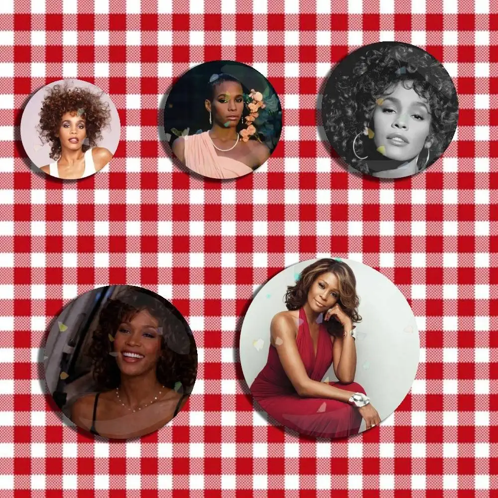 I Will Always Love U W-Whitney H-Houston Laser Badge Creative Pins Brooch for Bag Clothes Hat Decor Gifts Fans Collect