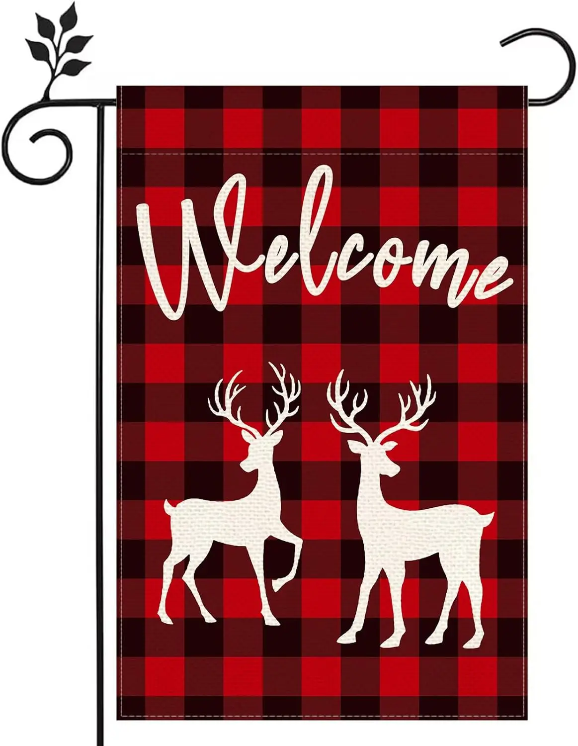 Merry Christmas Snowflake Deer 12x18inch Double Sided Burlap Garden Flag Home Outdoor Yard Welcome Winter Snow Garden Flag D yyi