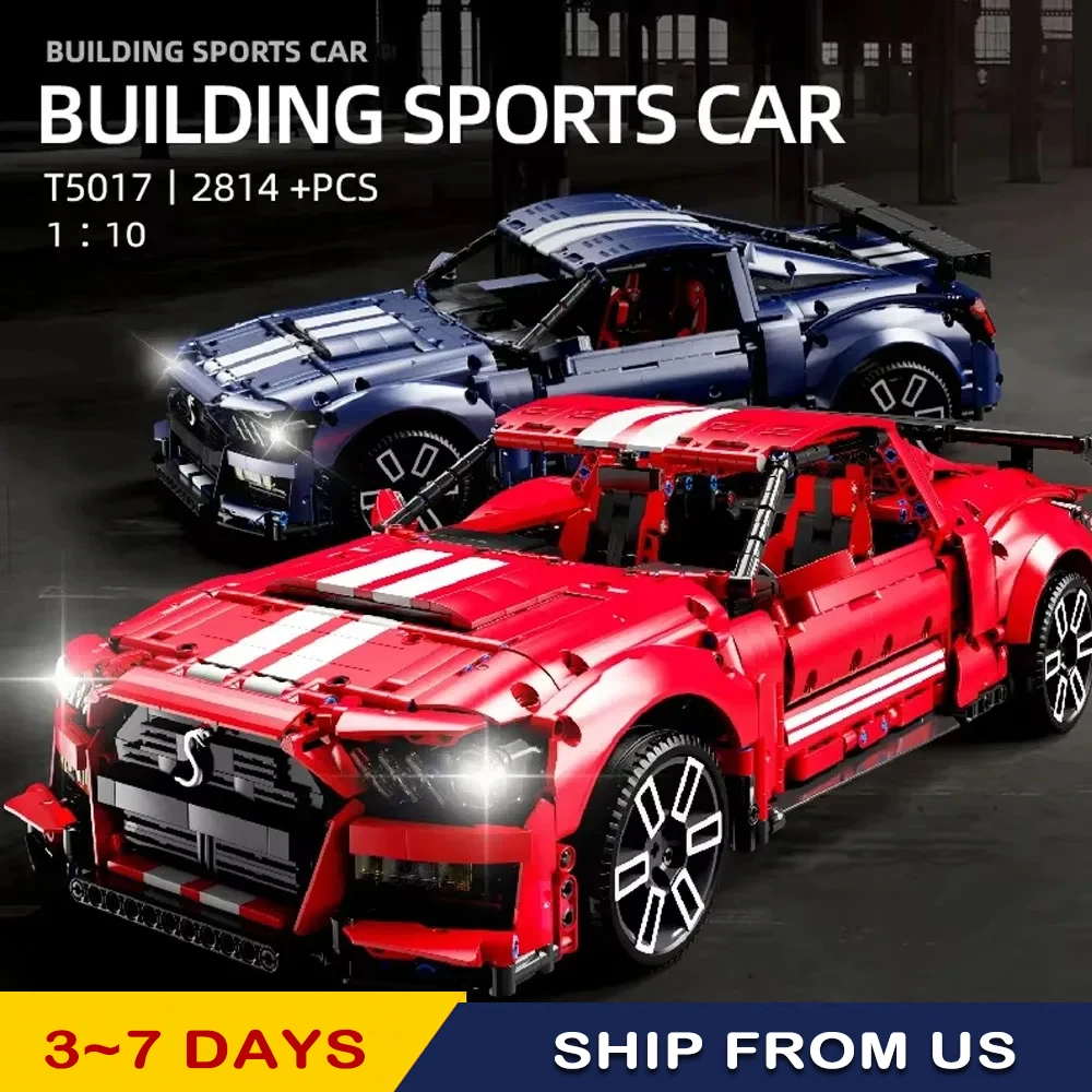 

In stock Technic 1:10 RED G-t500 Sports Car Building Blocks Model Bricks Decoration Children's High-Tech Toys Gifts set 2814PCS