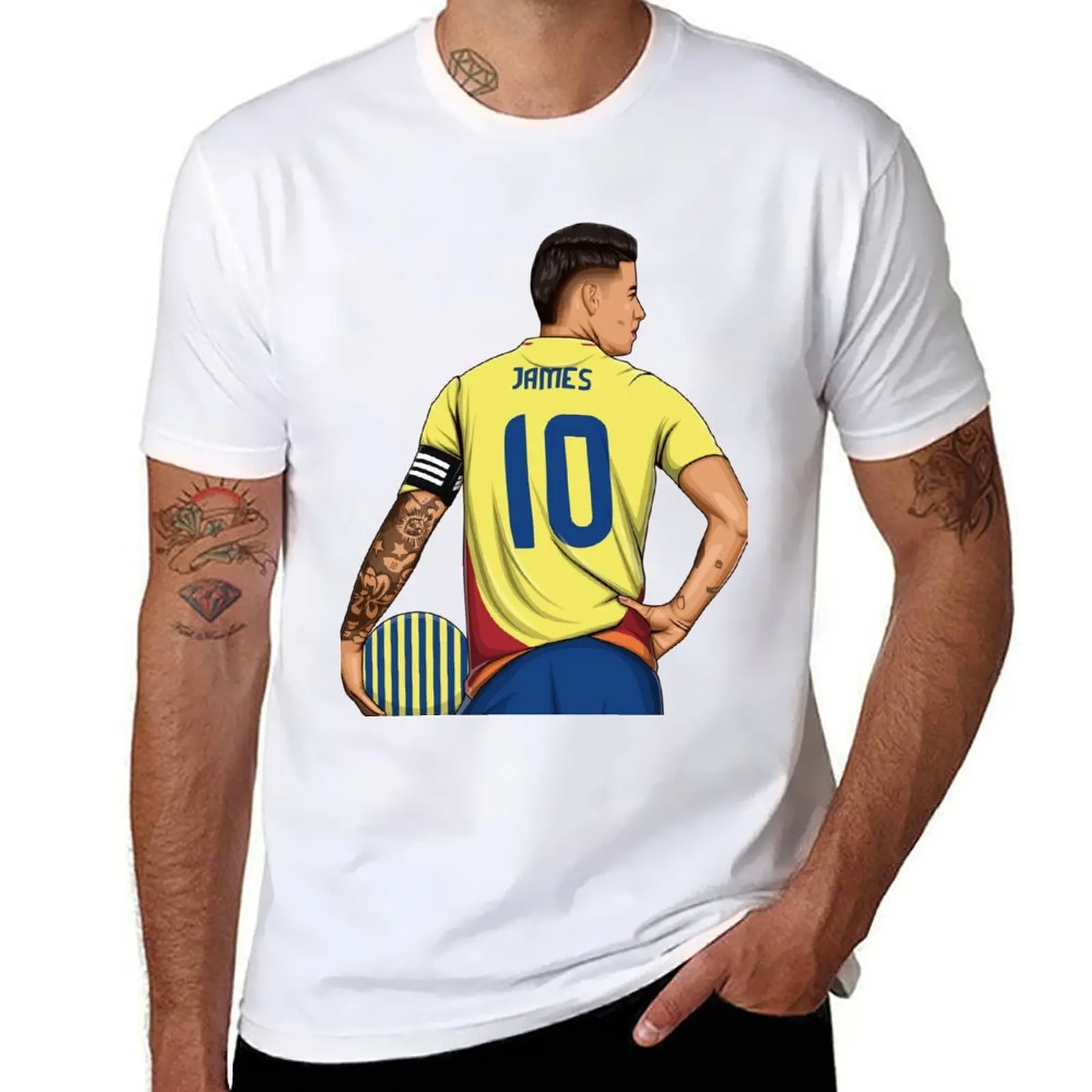 

James Rodriguez T-Shirt cotton tshirt 100% black cotton t-shirt plain for man package T-Shirt