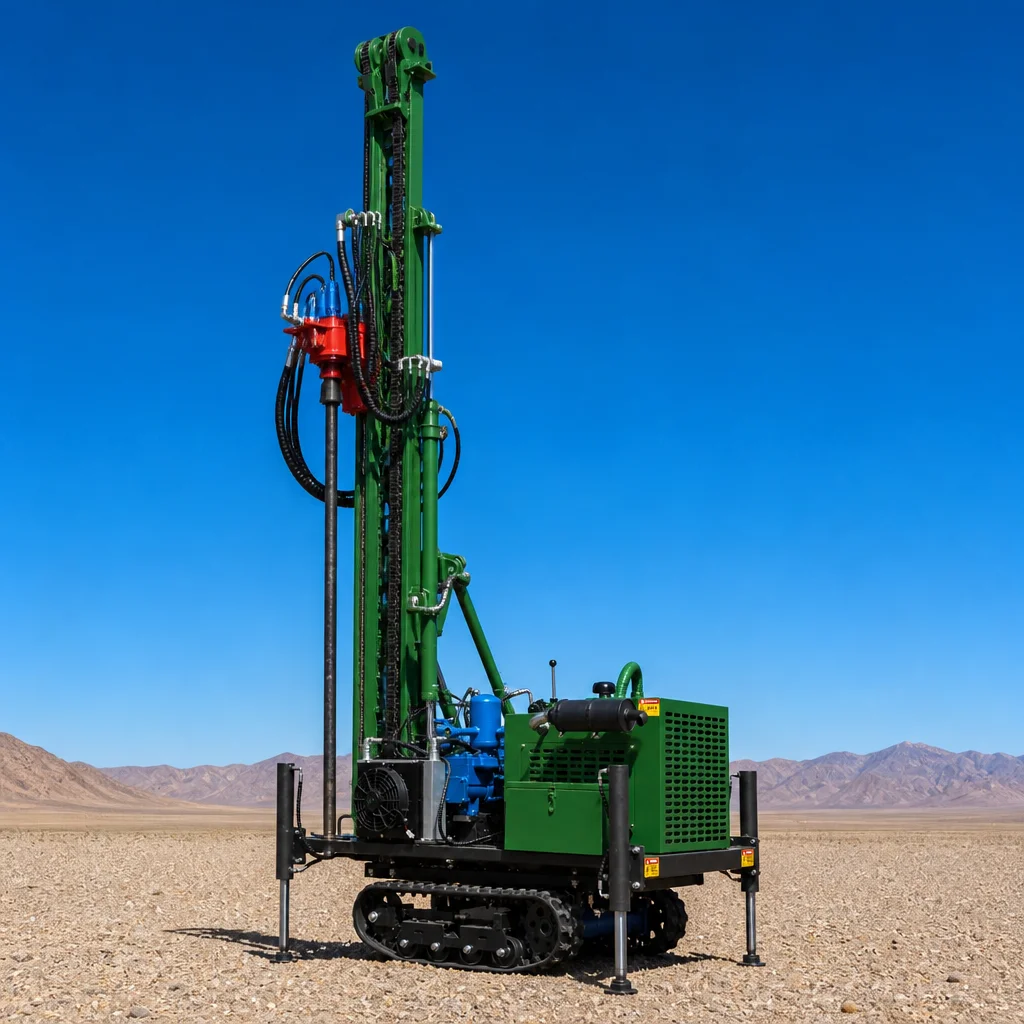 Customized Water Well Drilling Rig 200m Deep Diesel Driven Hydraulic Quick Drilling Crawler Mounted Compact for Vegetable Farm