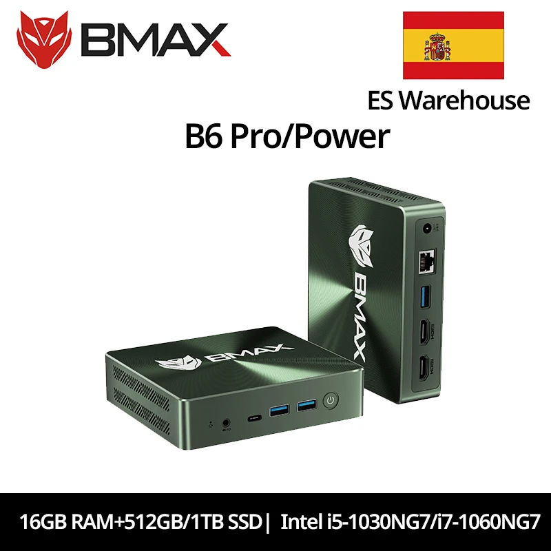 Bmax B6 Pro/Power Mini-PC Intel Core I5-1030Ng7/I7-1060Ng7 16GB RAM 512GB 1TB SSD WLAN Bluetooth 4K Windows 11 Mini-PC