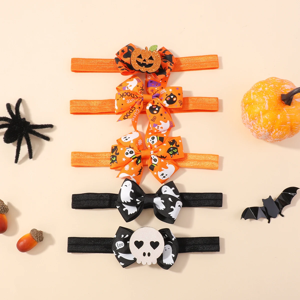 5 Teile/satz Halloween Haar Bögen Stirnband für Baby Toddle Band Kopfbedeckungen Dress Up Party Kürbis Kopf Urlaub Haar Zubehör