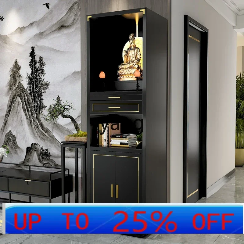 

LTT New Chinese Style Light Luxury Buddha Niche Clothes Closet Living Room Altar Cabinet Altar Gold Painting Buddha Cabinet