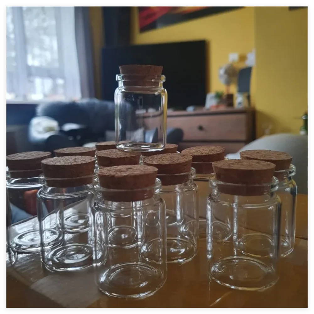 12/18/24/36/48 PCS 30ml Glass Bottles Cork Tiny Jars Clear Mini Containers DIY Wedding Favors Wishing Bottles Spice Storage