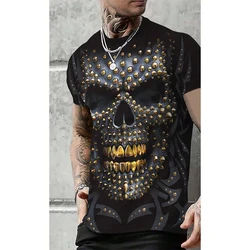 Summer Horror Skull 3D Printed T-Shirts Men Women Fashion Streetwear Oversized Short Sleeve T Shirt Kids Tees Tops Man Clothing