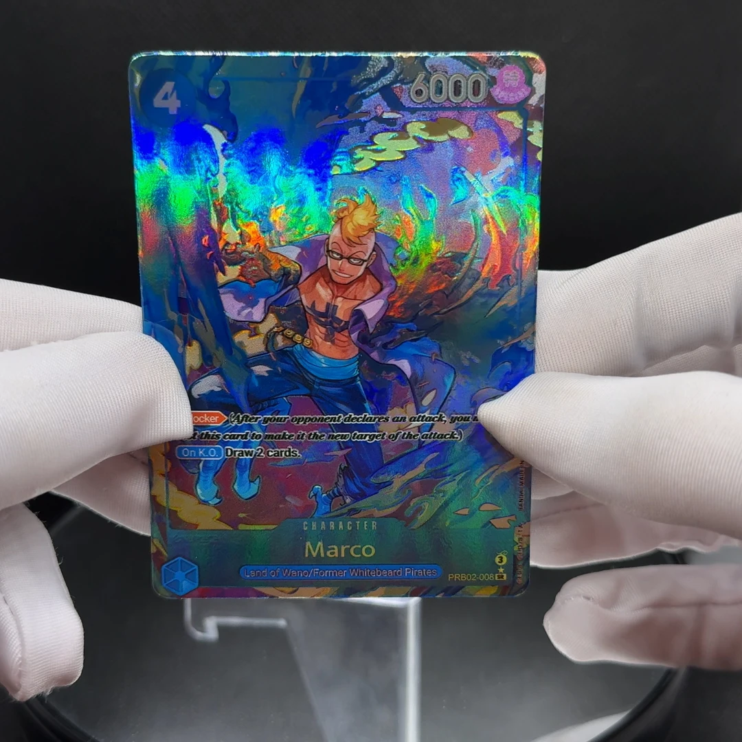 قطعة واحدة TCG OPCG بطاقة شخصية ماركو الإنجليزية PRB02-008 بطاقة رقائق معدنية بطاقات أنيمي القابلة للجمع #2
