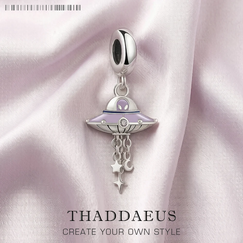 Mode heißen UFO Anhänger baumeln Charme für Frauen Männer neue Sterling Silber niedlichen Geschenk