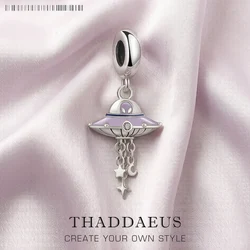 Fashion Hot UFO Pendant Dangle Charm For Women Men New 925 Sterling Silver Cute Gift