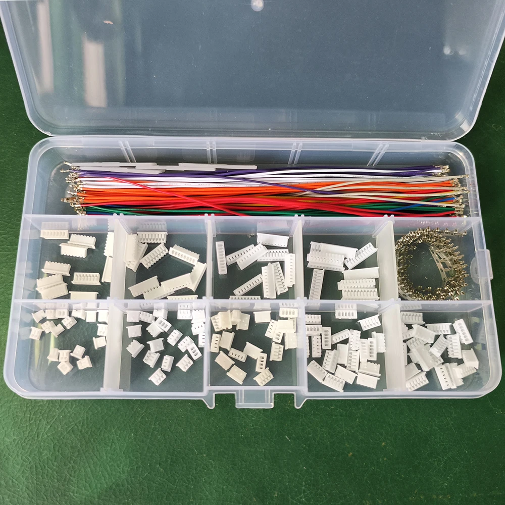 

1 Box Micro JST 1.25 Connector 2/3/4/5/6/7/8/9/10Pin Housing and Pre-Crimped Cables Compatible with JST 1.25mm 15CM 28AWG