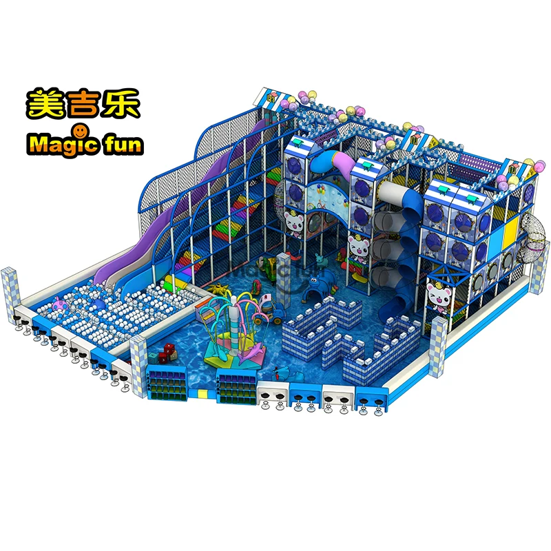 Commercial Large Jungle theme toddler soft play set center equipment wood kids indoor playground