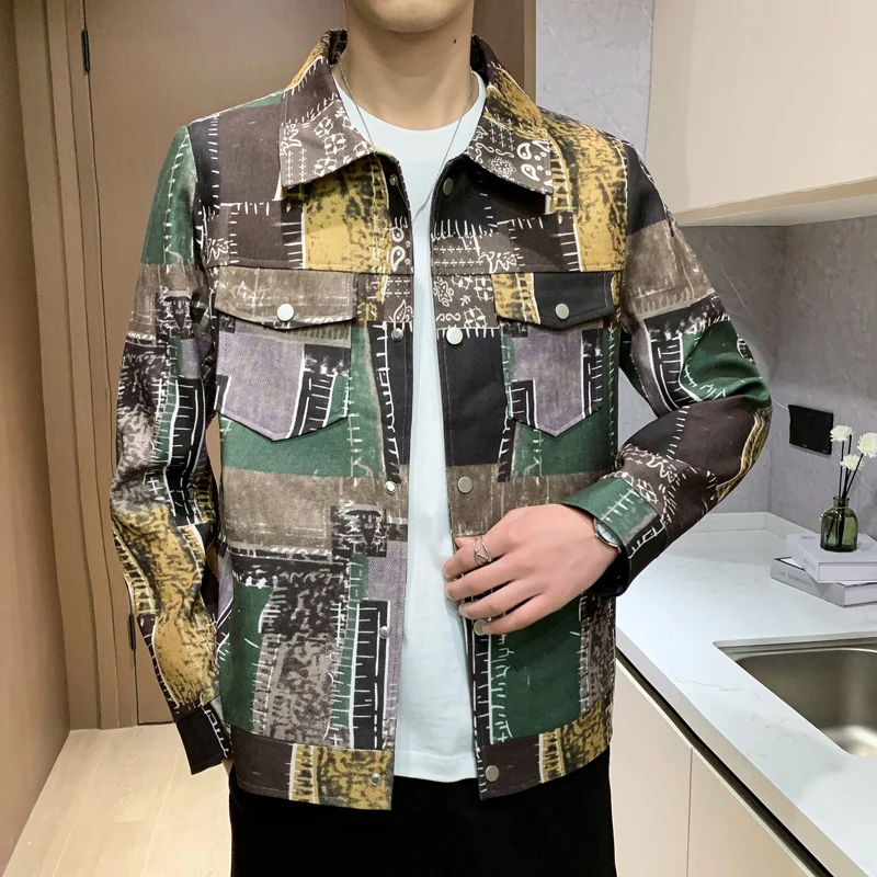 2024 autumn new arrival coat male high quality casual printing pattern jacket men,men's casual jackets,plus-size M-4XL