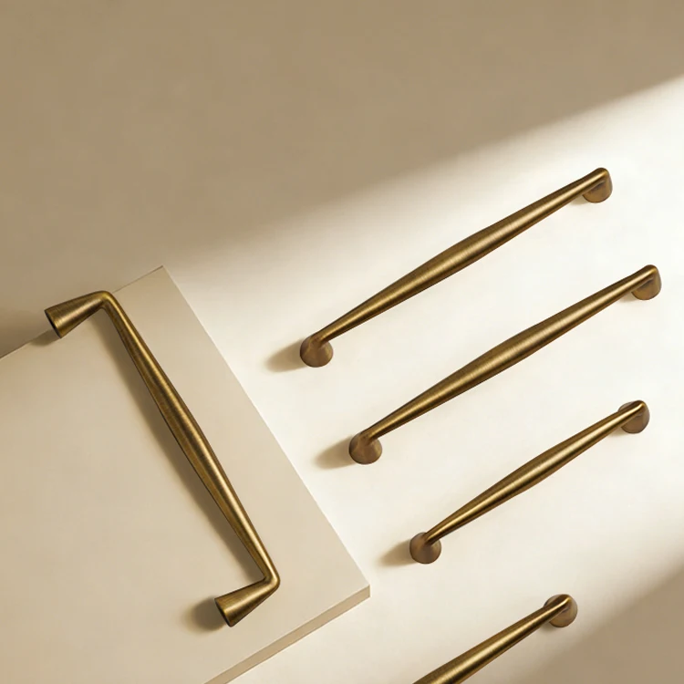 Dooroom Massiver Messing Luxus Antik Küchengriff Minimalistisches Design Stilvoller Schrank- und Kleiderschrankgriff Lange Hardware-Griffe – Detail 1