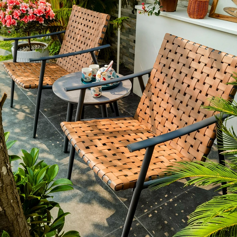 

Open-air rattan chair coffee shop villa terrace tea table small coffee table