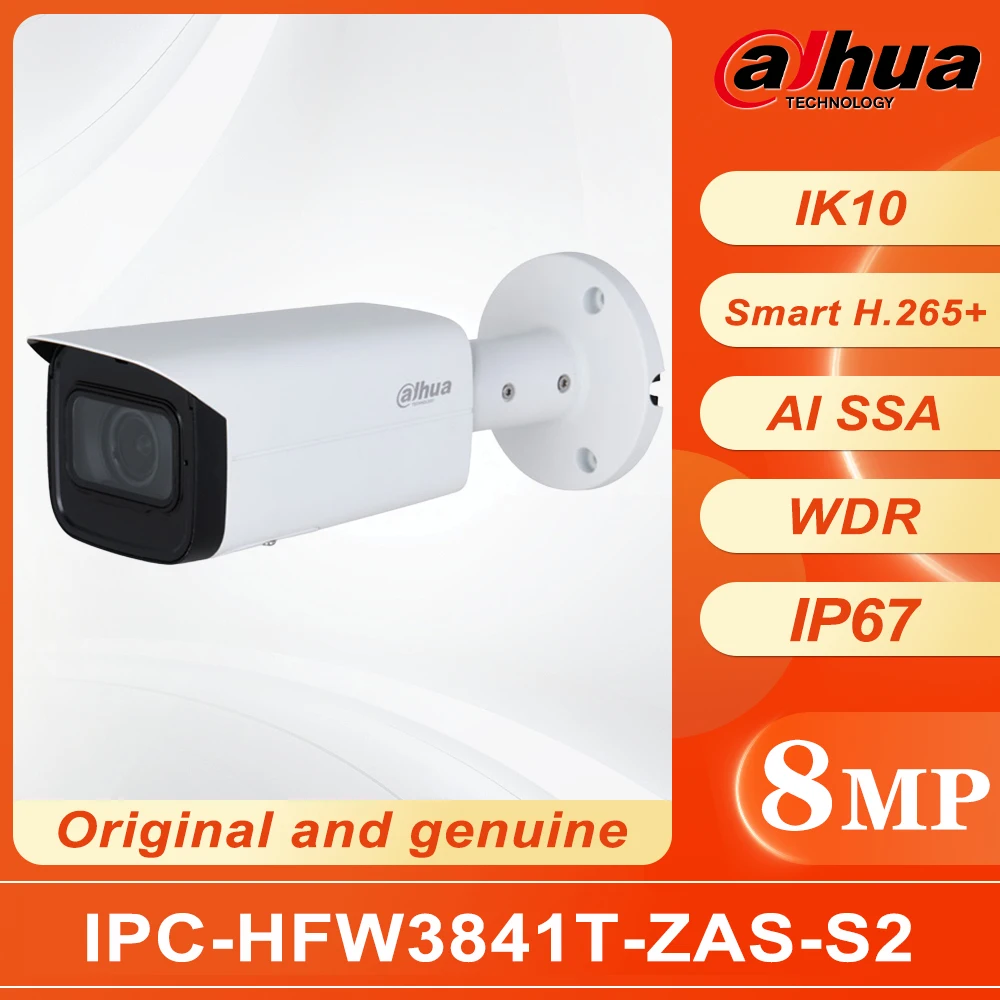 

Dahua 8MP IR Vari-focal Bullet WizSense Network Camera IPC-HFW3841T-ZAS-S2