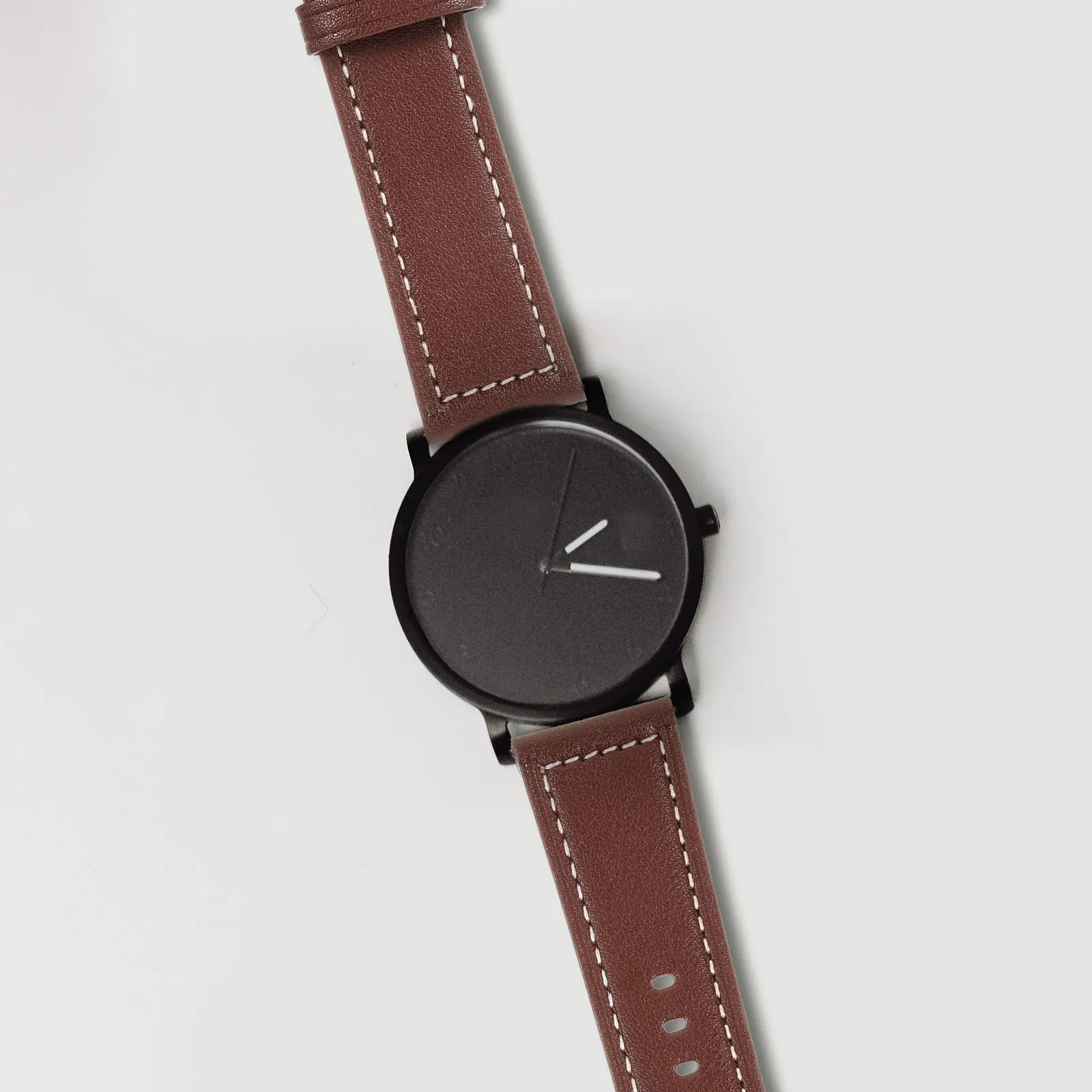 

Watch Strap 22mm Detachable Business Style Brown White Stitching Replacement for Watches Watch Accessories