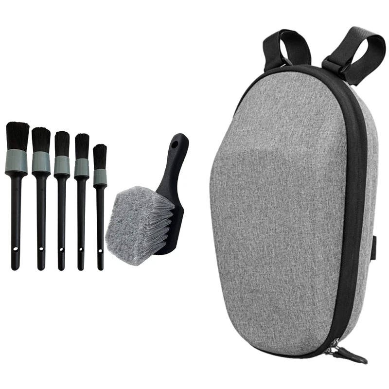 

Wheel Tire Brush, Soft Bristle Car Wash Brush & Electric Scooter Front Storage Bag Holder For Xiaomi Mijia M365 Pro