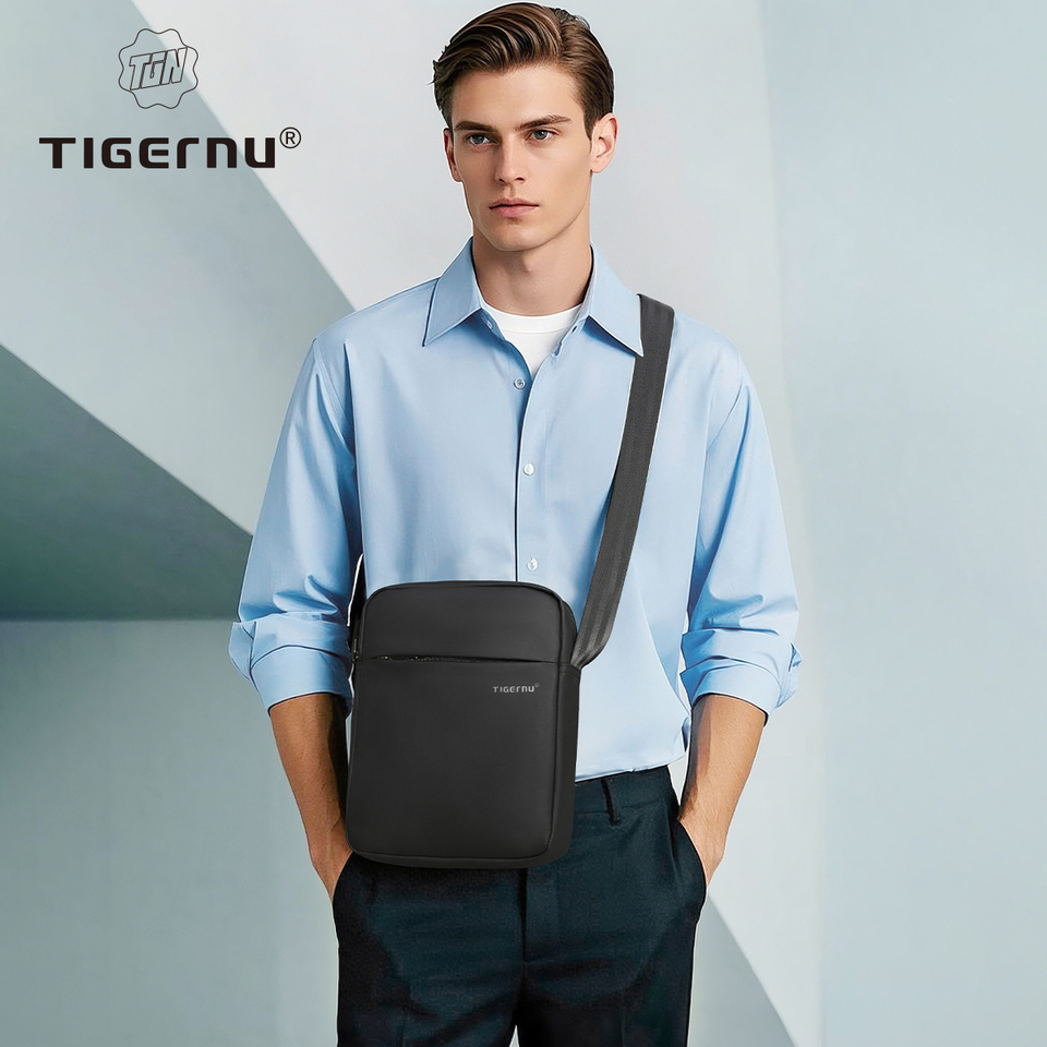  Tigernu Men New TPU Shoulder Bag Male Fashion crossbody bag  For 9.7inch Tablet Sling bag Daily Bussiness bolso 