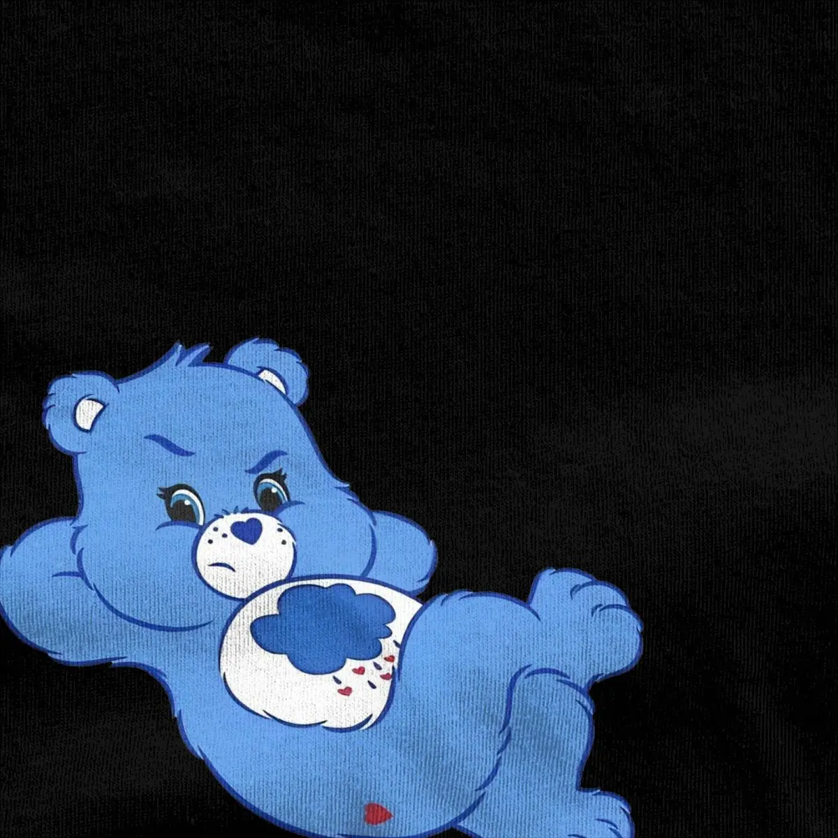 Care Bears Grumpy Bear Lying Down T Shirts Cotton Tees Summer Classic Short-Sleeved T-Shirt Round Neck Trendy Cool Casual Tshirt