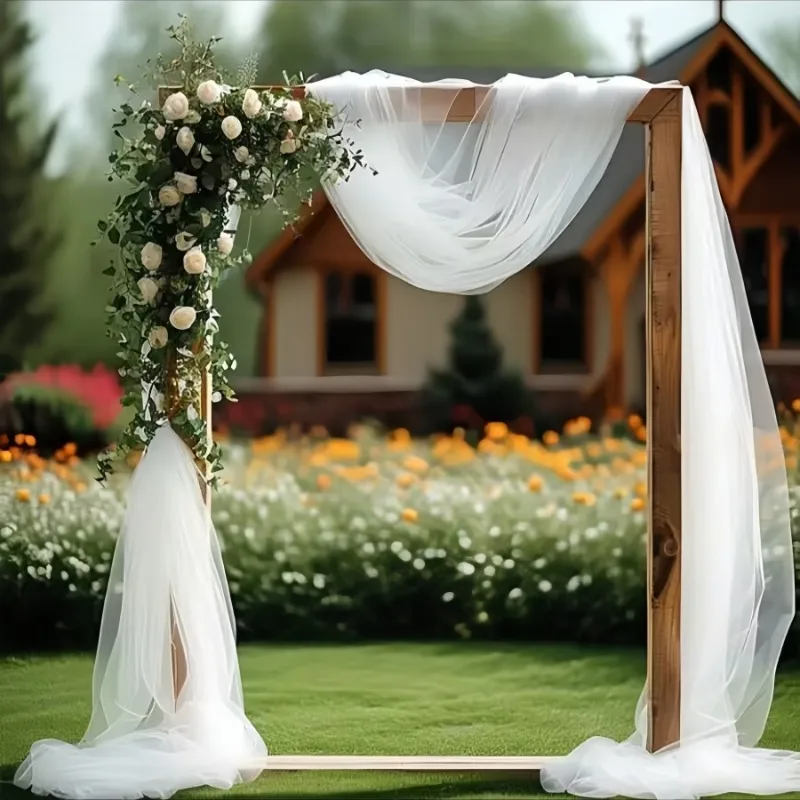 50 Meter Hochzeitsdekoration Tüllrolle Kristall-Organza Transparenter Stoff für Geburtstagsfeier-Hintergrund Hochzeitsstuhl-Bänder Deko-Garn – Detail 7