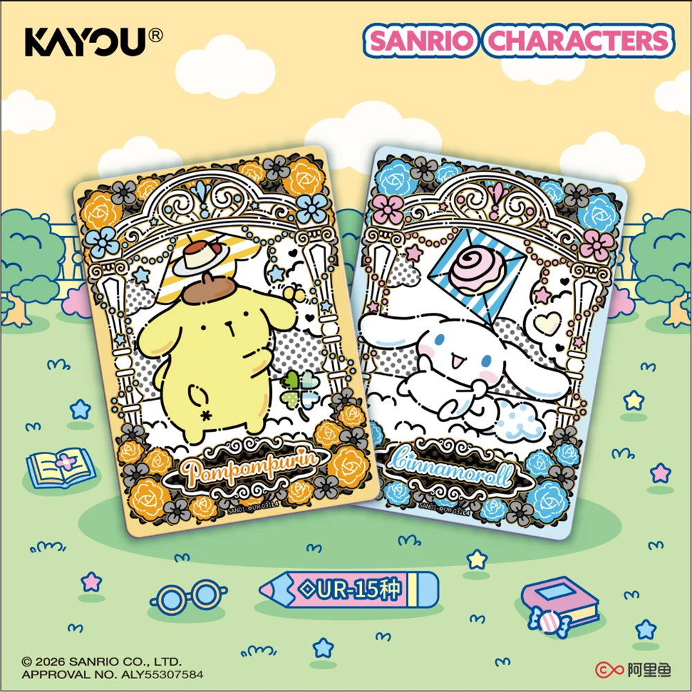 KAYOU Original Sanrio Anime Cartoon Stars Collection Cards My Melody Kuromi Leisure and Warm Time Characters Cards Birthday Gift