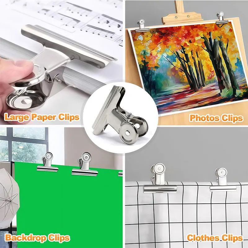 5 ชิ้นคลิปหนีบโลหะสแตนเลสอเนกประสงค์กระดาษหนีบสำหรับงานฝีมือ DIY ออฟฟิศโฮมอุปกรณ์นักเรียนคลิป