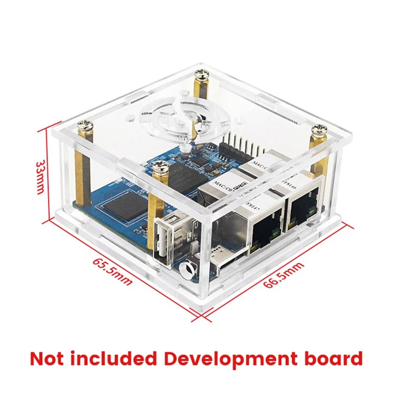 For Orange Pi R1 Plus LTS Case Acrylic Enclouse Shell Fan For Orange Pi Development Board Protective