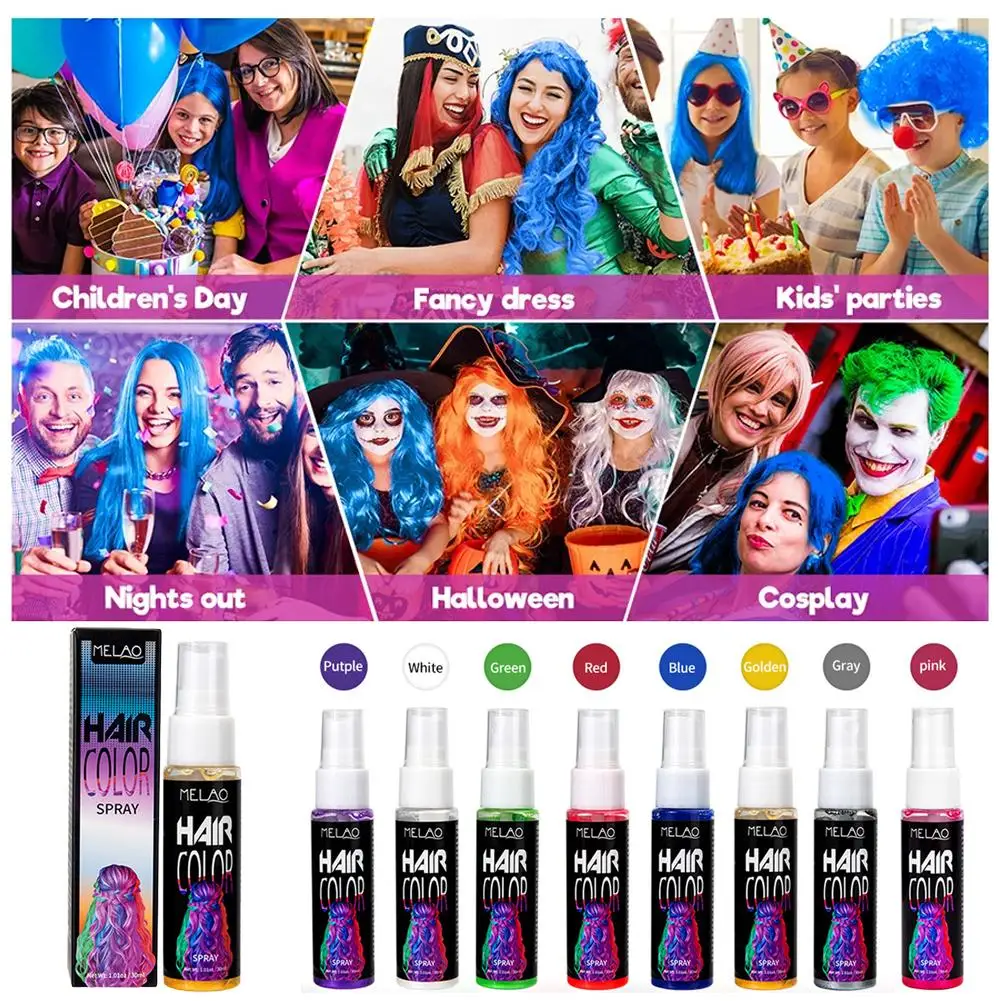 

Hot Hair Dyeing Spray Plant Bubble Hair Dye Purple Bleach-free Cosplay Parties Disposable Gentle Coloring Without Irritation