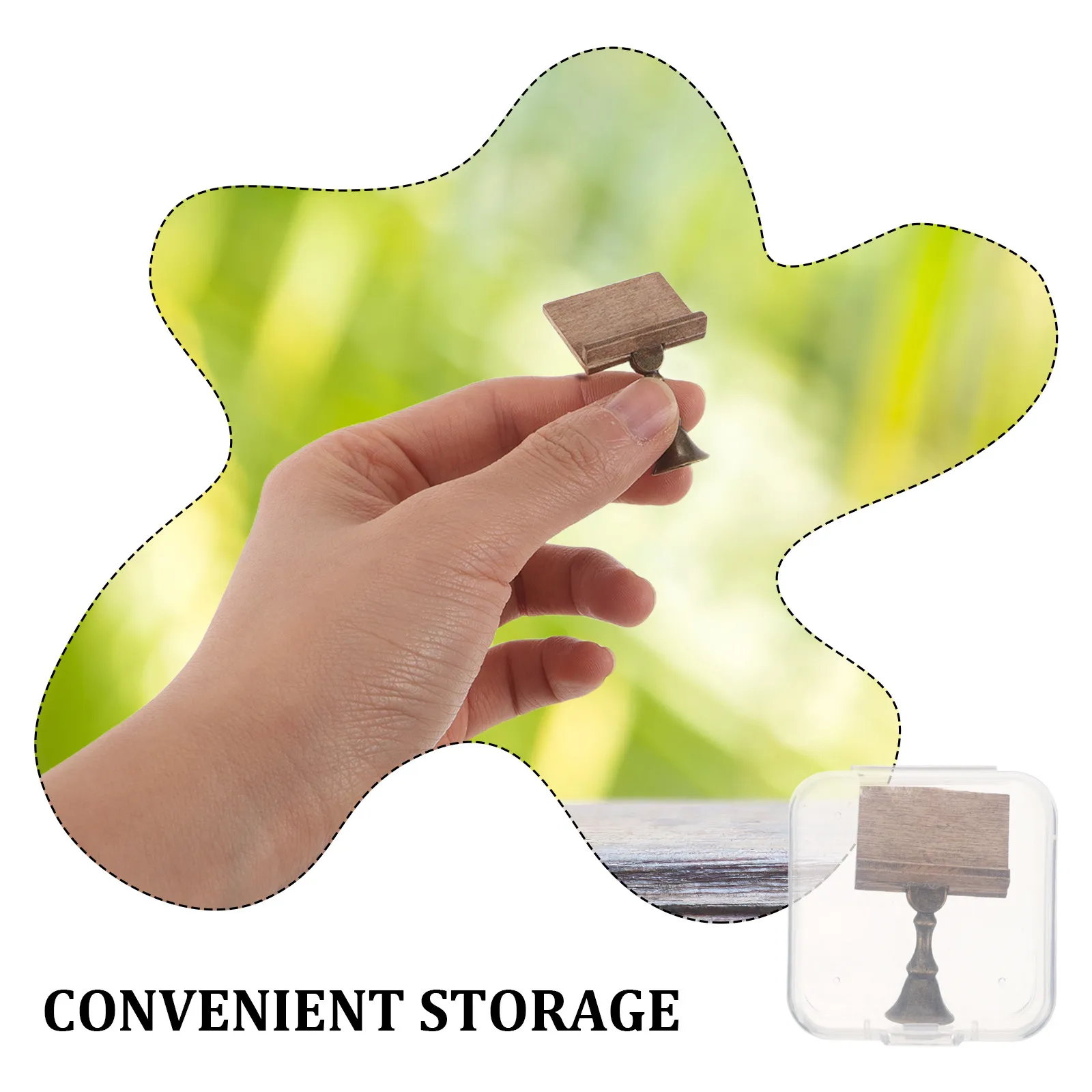 2Pcs Mini Book Reading Stand Vintage Dollhouse Library Furniture Decor Miniature Display Rack for Tiny Books Trinkets Dollhouse