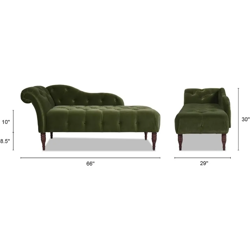 Samuel Tufted Chaise Lounge (Olijfgroen Performance Fluweel)
