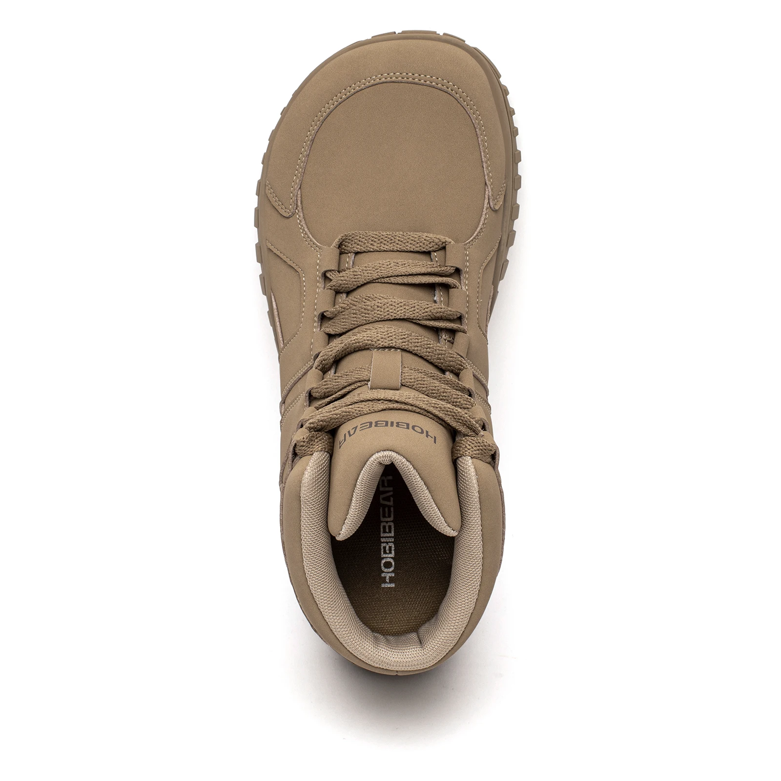 HOBIBEAR أحذية المشي لمسافات طويلة بمقدمة واسعة للجنسين حافي القدمين أحذية رياضية من الجلد الاصطناعي عدم الانزلاق درب الجري أحذية برباط