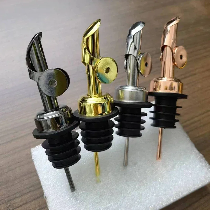 1PC 304 Stainless Steel Olive Oil Stopper Cap Dispenser Spout Sauce Vinegar Auto Open Pourer Nozzle Wine Liquor Bottle Plug