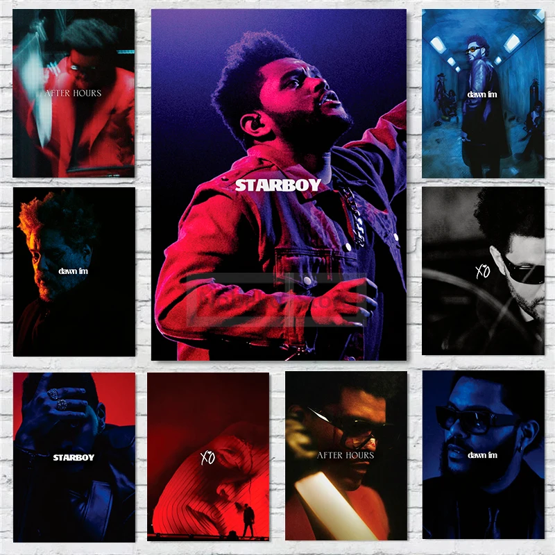 Pop R&B Music Singer The Weeknd Album Poster After Hours Dawn FM Starboy Prints Canvas Painting Wall Art Picture Home Room Decor