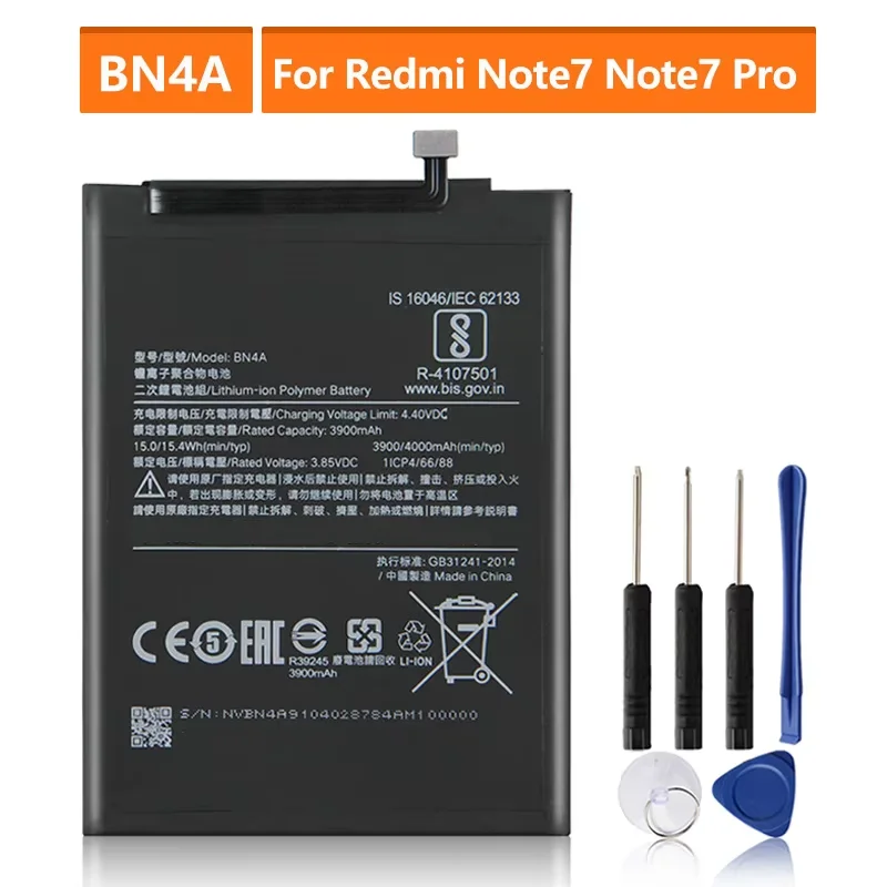 2024 Production Replacement Battery For Xiaomi Redmi Note7 Note 7 Pro M1901F7C BN4A Rechargeable Phone Battery 4000mAh