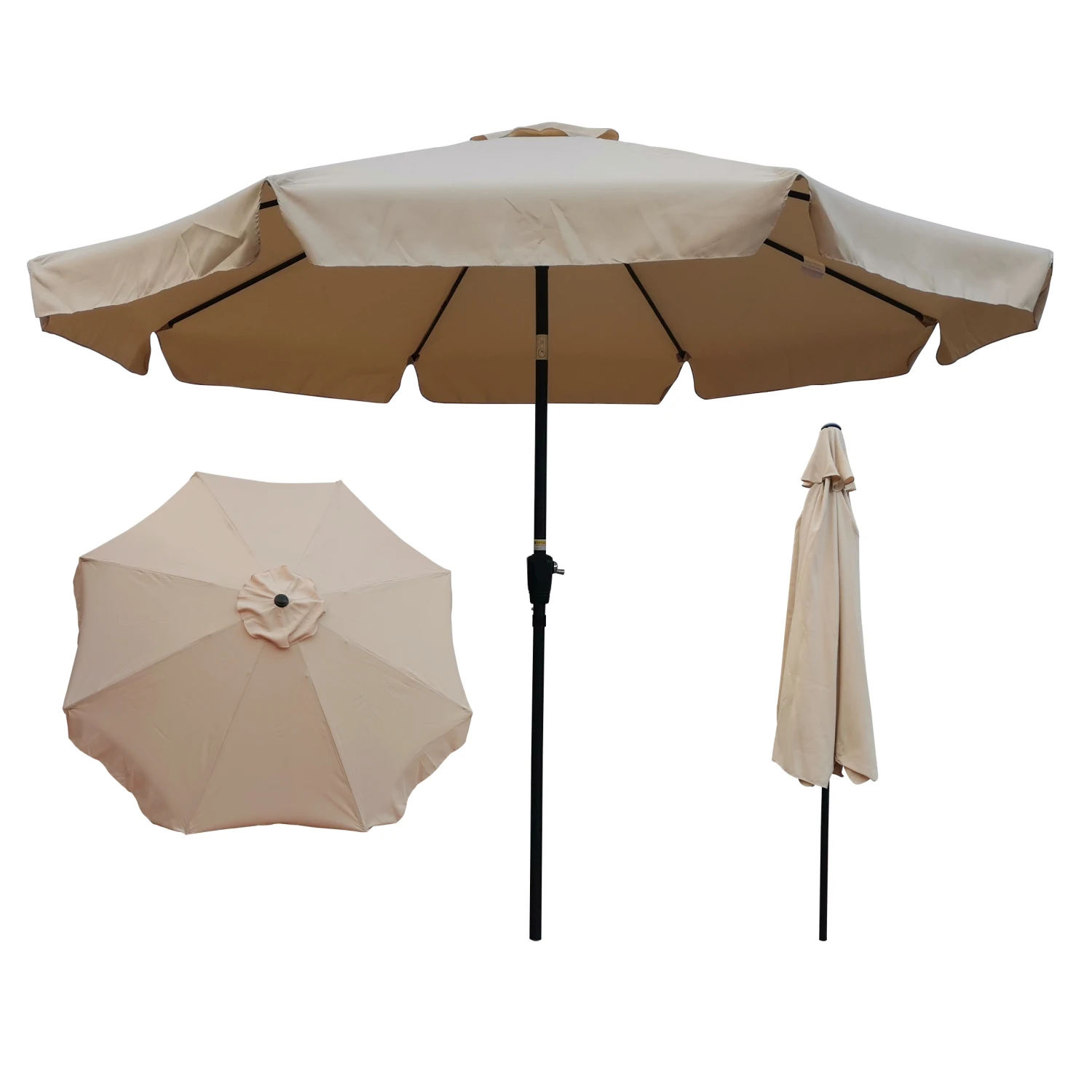 

10 ft Patio Umbrella Market Table Round Umbrella Outdoor Garden with Crank and Push Button Tilt for Garden Deck Backyard Pool Sh