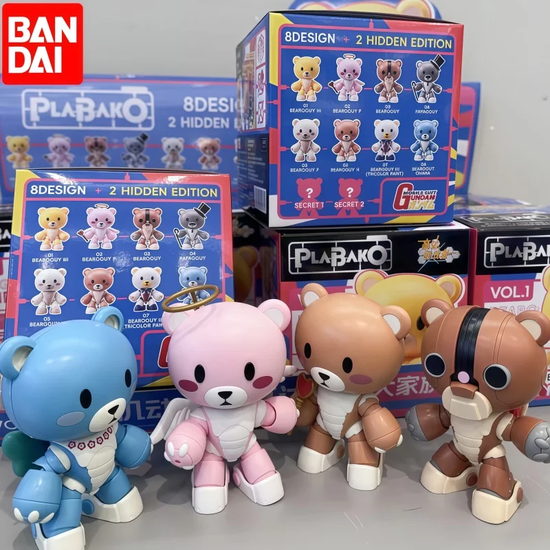 

Bandai Genuine Plabako Mobile Suit Gundam Beargguy Family Series Assembly Blind Box Model Figures Collection Desktop Ornament