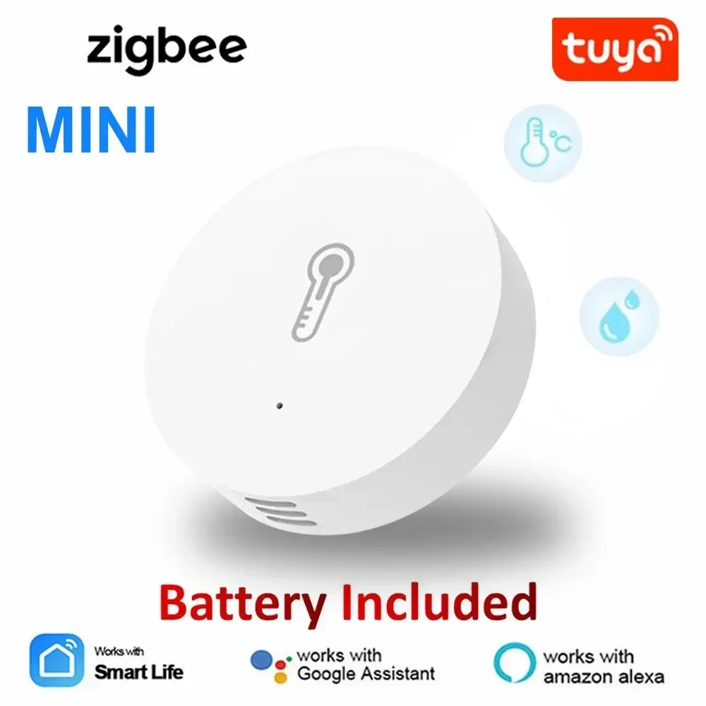 

Tuya Zigbee Intelligent Temperature And Humidity Sensor Smart Life APP Control Remote Monitor Work With Alexa Google Home