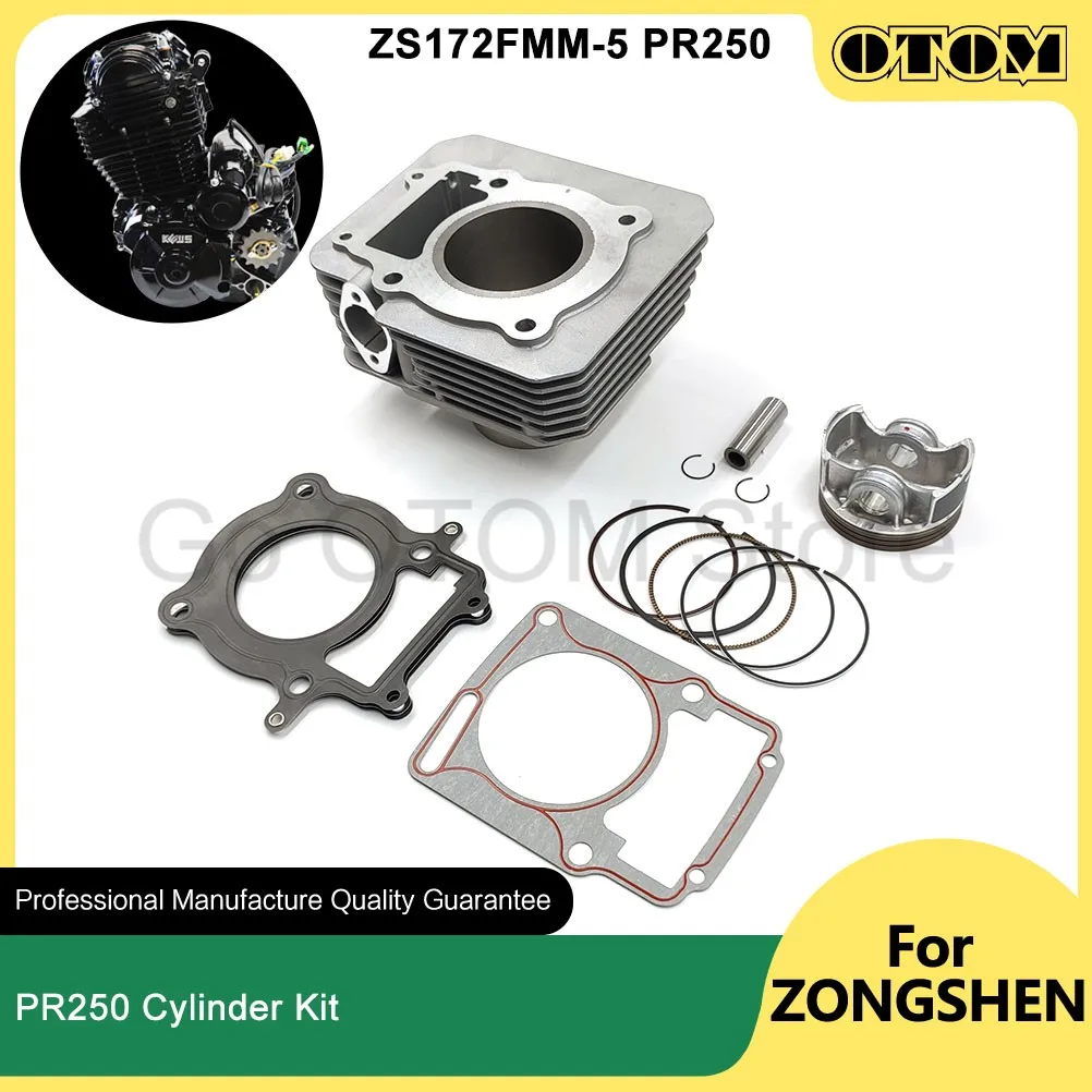 OTOM ZS172FMM-5 Motorcycle 72mm Cylinder Block Gasket Piston Pin Ring Kit For ZONGSHEN PR250 KEWS Engine Off-road Pit Dirt Bikes