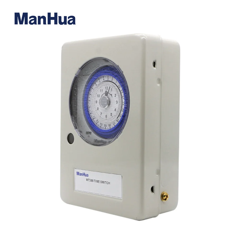 ManHua 100-240VAC 15A MT388 Work Outdoor Waterproof And Collision Proof Din Rail Mechanical Mounting Timer Switch