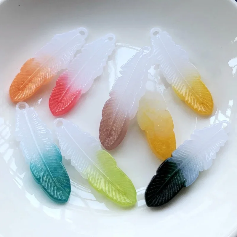 31mmX11mm irregular edge color feathered resin flat back DIY Native earrings decorative accessories  A single pendant 20pcs/lot