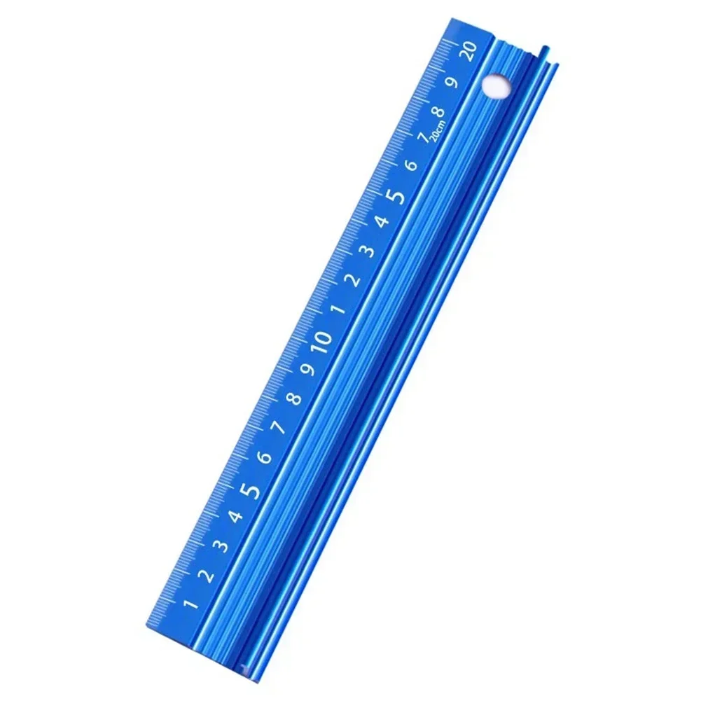 1pc Aluminum Alloy Tool Ruler High Precision AntiSlip Sewing Drawing Tool Engineers Drawing Tool Blue Tool Ruler