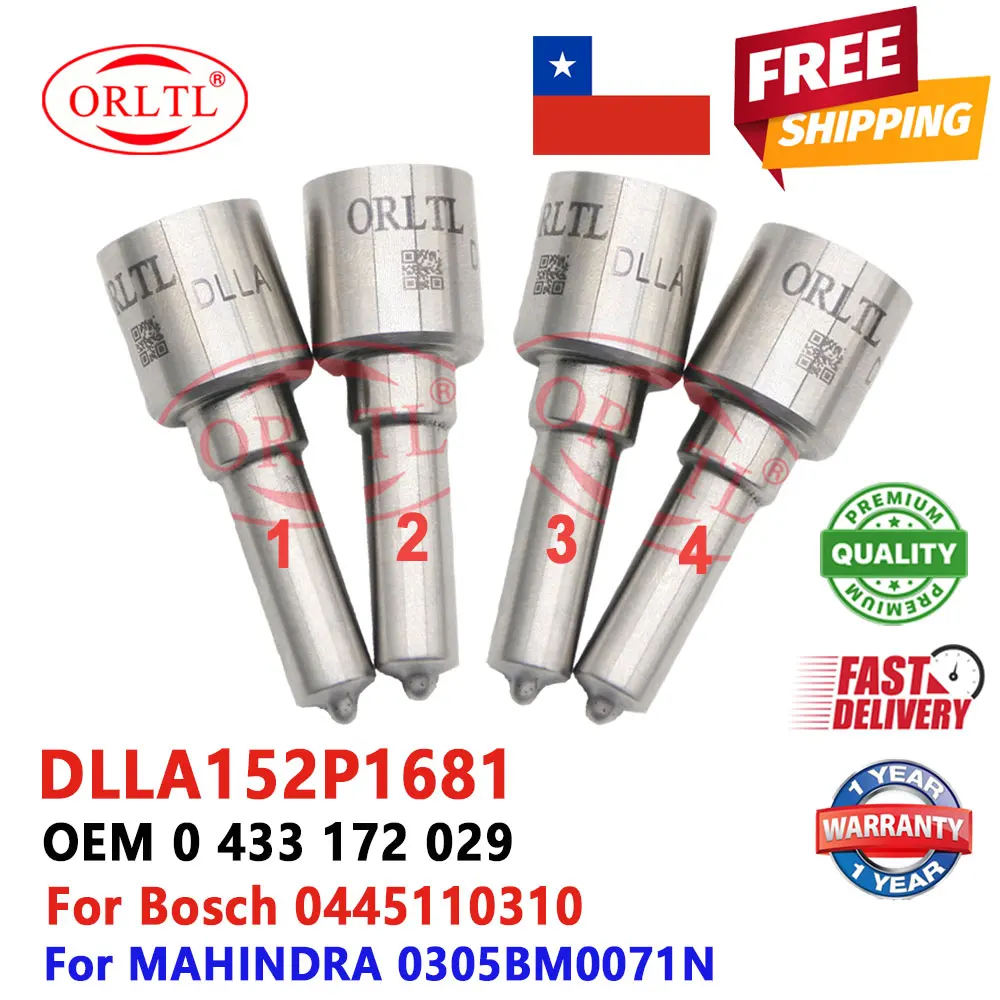 

4 шт. новый дизельный инжектор DLLA152P1681 0 445 110 310 топливный Common Rail 0445110310 DLLA 152 P 1681 Наконечник или MAHINDRA 0305BM0071N