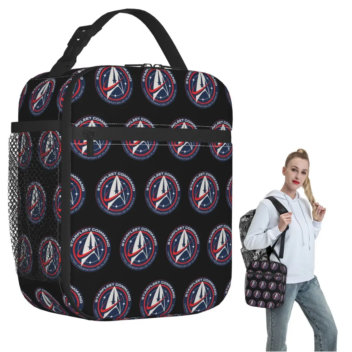 Y2k Stars Treks Starfleet Commend Insulated Lunch Bag for Women Kids Leakproof Food Boxes Thermal Lunch Box Tote
