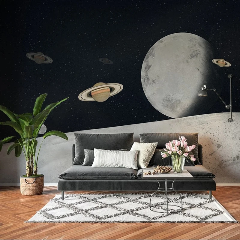 Custom 3D Photo Planet Mural for Kids Bedroom Living Room Universe Starry Sky Science Fiction Wallpaper Background Wall Decor